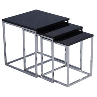An Image of Charisma Black High Gloss Nest of Tables Black