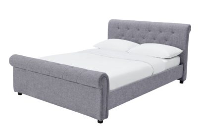 An Image of Argos Home Newbury Kingsize Bed Frame - Grey