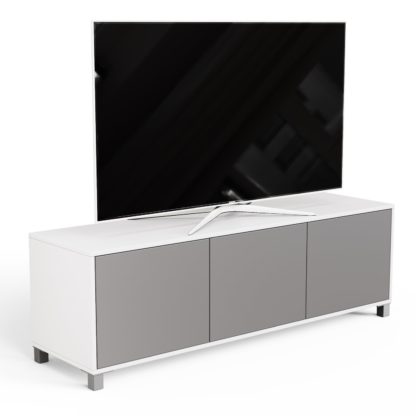 An Image of Frank Olsen 3 Door TV Unit - White & Grey