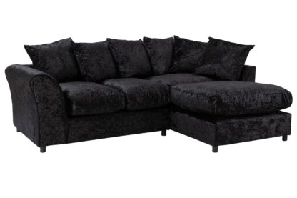 An Image of Argos Home Megan Right Corner Fabric Sofa - Black