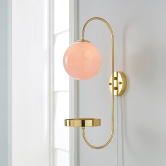 An Image of Gigi Easy Fit Plug In Pink Wall Light Pink