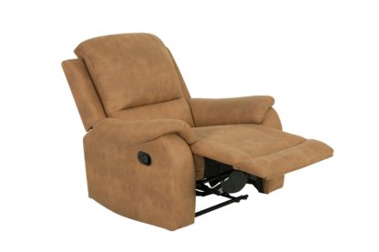 An Image of Argos Home Alfie Faux Leather Manual Recliner Chair - Brown