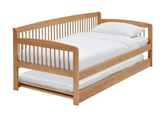 An Image of Argos Home Andover Day Bed w/ Trundle & 2 Mattresses - Pine