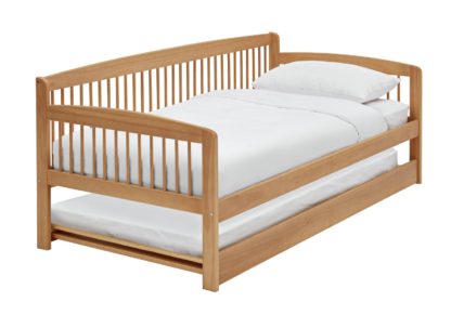 An Image of Argos Home Andover Day Bed w/ Trundle & 2 Mattresses - Pine