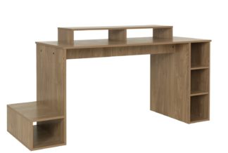 An Image of Argos Home Gaming Desk - Oak Effect