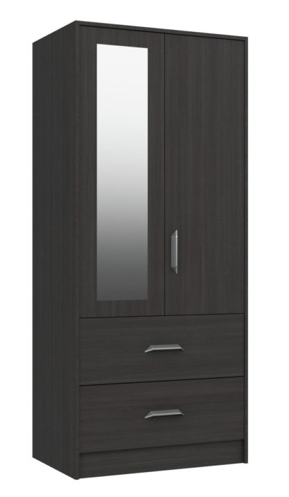 An Image of Ashdown 2 Door 2 Drawer Wardrobe - Dark Grey