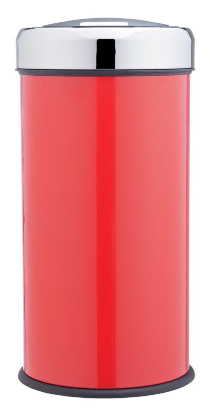 An Image of Argos Home 30 Litre Round Kitchen Press Top Bin - Red