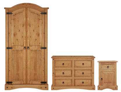 An Image of Argos Home Puerto Rico 3 Piece Wardrobe Set - Dark Pine