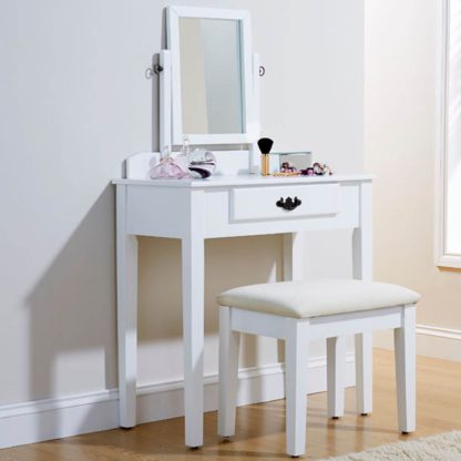 An Image of Shaker Dressing Table Set White