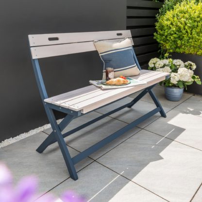 An Image of Galaxy 2 Seater Folding Bench Light Grey