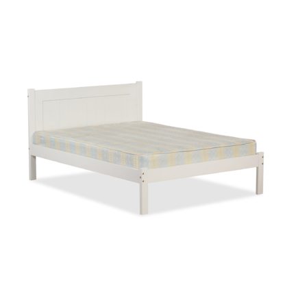 6e9f43f34c77141cfe347a29ed814d157a7b854dffbfdcc2ca312cb8a44fde39.jpg An Image of Clifton White Wooden Bed Frame White
