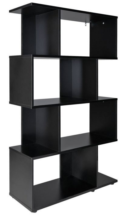 An Image of Habitat Hayward 5 Shelf Bookcase - Black Gloss