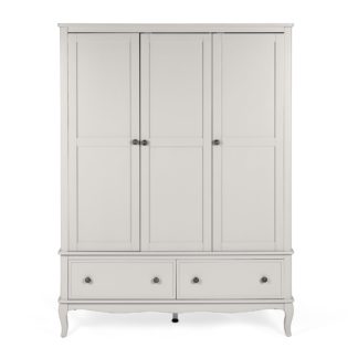 An Image of Clara Triple Wardrobe Grey