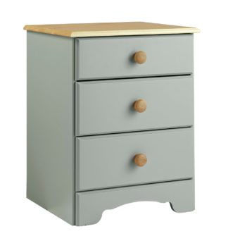 An Image of Argos Home Nordic 3 Drawer Bedside Chest - Grey & Pine