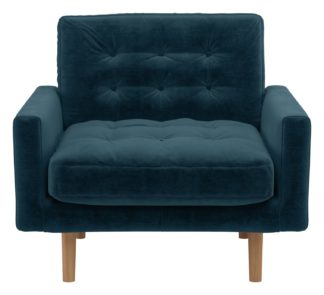 An Image of Habitat Fenner Ink Blue Armchair