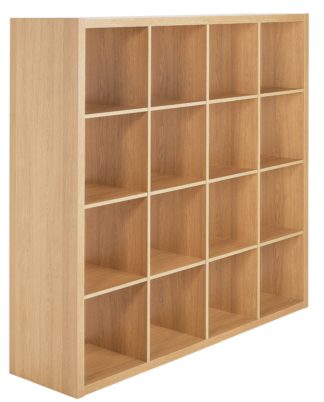 An Image of Habitat Squares Plus 16 Cube Storage Unit - Oak Effect