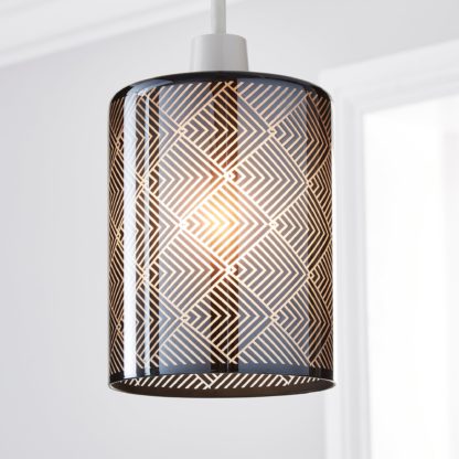 An Image of Agata Smoked Easy Fit Pendant Blue