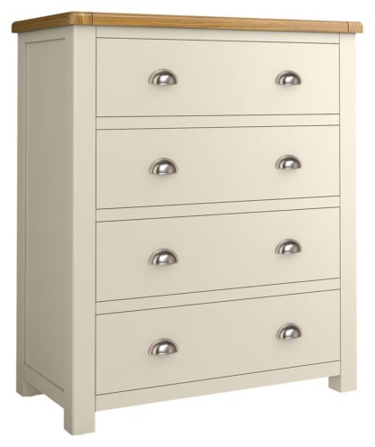 An Image of Habitat Kent 4 Drawer Wide Chest - Cream & Oak