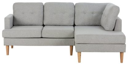 An Image of Habitat Joshua Right Corner Fabric Sofa - Charcoal