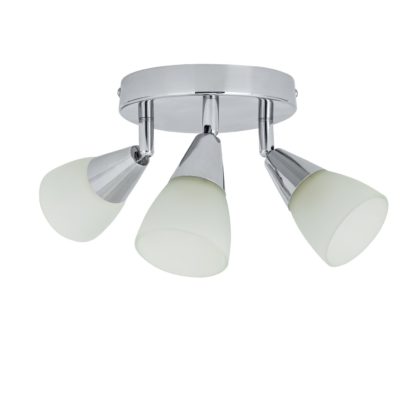 An Image of Argos Home Curico 3 Light Spotlight Plate - Chrome