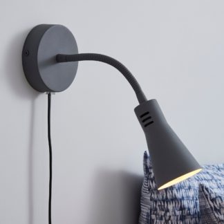 An Image of Nola Adjustable Easy Fit Plug In Wall Light Grey Grey