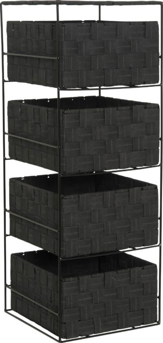 An Image of Argos Home 4 Drawer Storage Unit - Jet Black