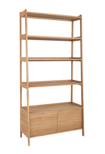 An Image of Habitat Marston Oak Bookcase with 2 Door Cabinet