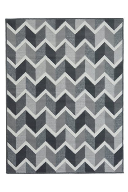 712dc8e7c552d830bd5c7056169ee22f631626a490f063f10e3c2a3b83954865.jpg An Image of Homemaker Adorn Chevron Rug - 80x150cm - Grey