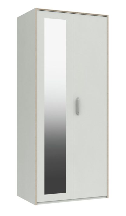 An Image of Ashdown 2 Door Mirror Wardrobe - White