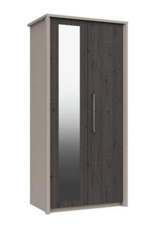 An Image of Lancaster 2 Door Mirror Wardrobe - Dark Grey