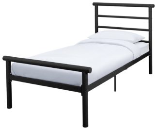 An Image of Habitat Avalon Single Metal Bed Frame - Black