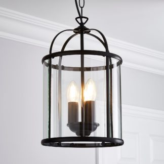 An Image of Hurricane Matt Black 3 Light Pendant Ceiling Fitting Black