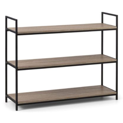 An Image of Tribeca Low Bookcase Black/Natural