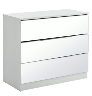 An Image of Argos Home Sandon 3 Drawer Chest - White and Mirrored