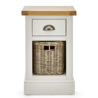 An Image of Compton Ivory Bedside Table with Baskets Cream