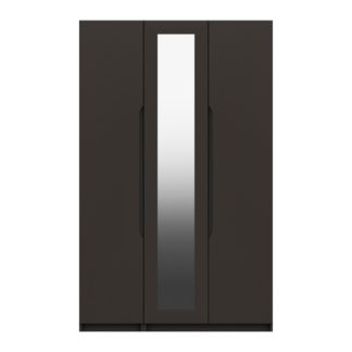 An Image of Legato Graphite 3 Door Mirrored Wardrobe Black