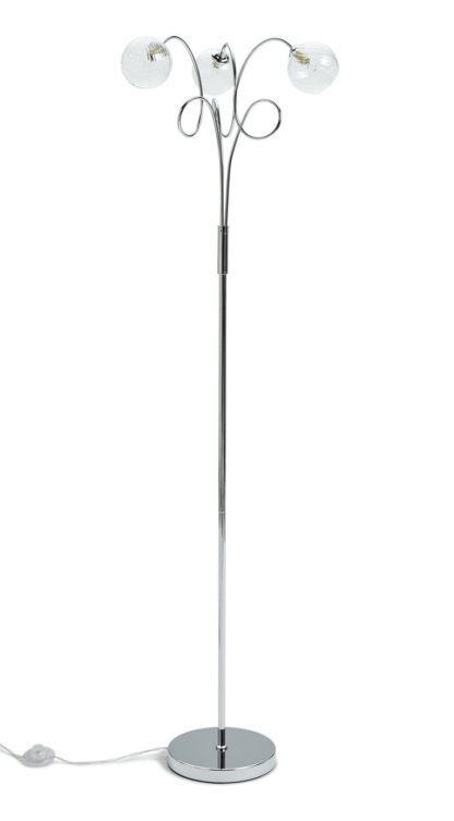 An Image of Habitat Glam 3 Light Floor Lamp - Chrome