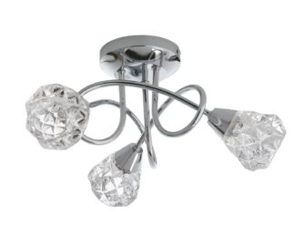 An Image of Argos Home Dico 3 Light Ceiling Light - Chrome & Glass