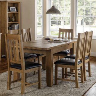 An Image of Astoria Extending Dining Set In Waxed Oak With 6 Chairs