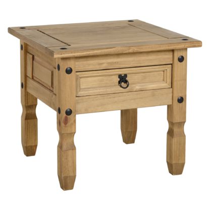 An Image of Corona 1 Drawer Pine Lamp Table Brown