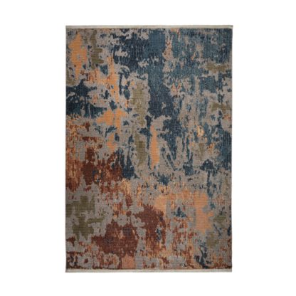 746fcc8740c473037d24cfbe97380dbbfc3b1db6a66f0ac30c695cd69a65a6c6.jpg An Image of Ivy Abstract Rug Blue, Brown and Yellow