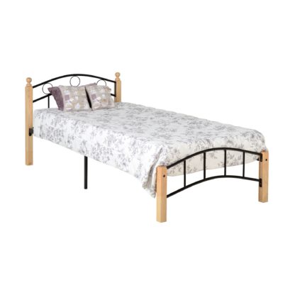 747fbf9fd439719472ad94f1cefad5fe77585d9954179b1f063f73441588c540.jpg An Image of Luton Black and Natural Single Bedstead Black/Natural