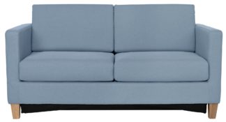 An Image of Habitat Rosie 2 Seater Fabric Sofa Bed - Pale Blue