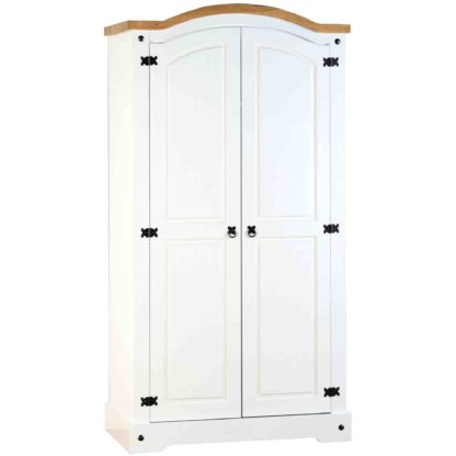 An Image of Corona White 2 Door Wardrobe White