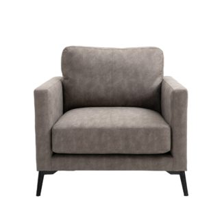 An Image of Frey PU Leather Armchair - Grey Grey