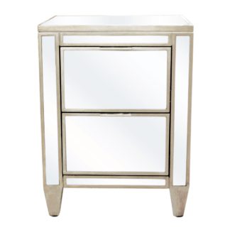 An Image of Fitzgerald Mirrored Bedside Table Silver