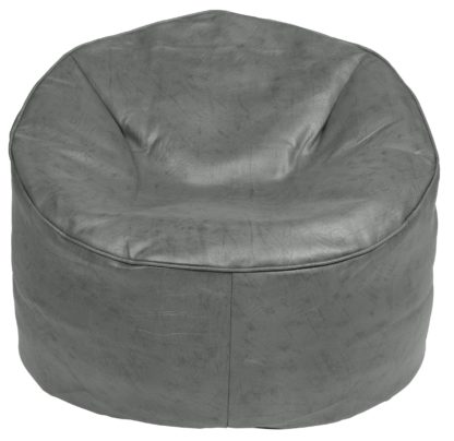 An Image of Habitat Faux Leather Bean Bag - Dark Brown