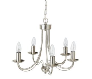 An Image of Argos Home Twirl 5 Light Twist Chandelier - Brushed Chrome