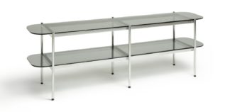 An Image of Habitat Neo 2 Shelves Large TV Unit - Chrome