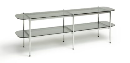 An Image of Habitat Neo 2 Shelves Large TV Unit - Chrome